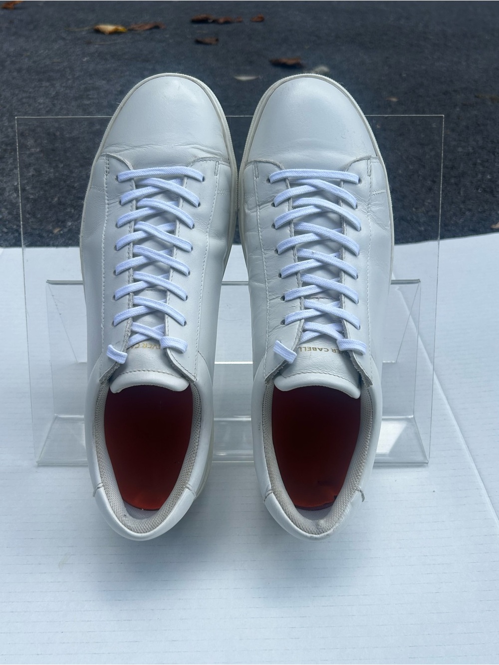 Oliver Cabell White Leather Low-Top Sneakers for Men - Picture 6 of 8